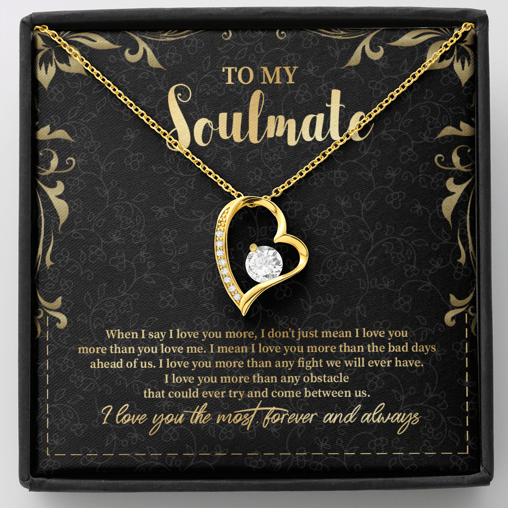 To My Soulmate Forever Love Pendant Necklace - Jewelry Gifts For Her Girlfriend Wife - Forever Love Necklace (18K Yellow Gold)