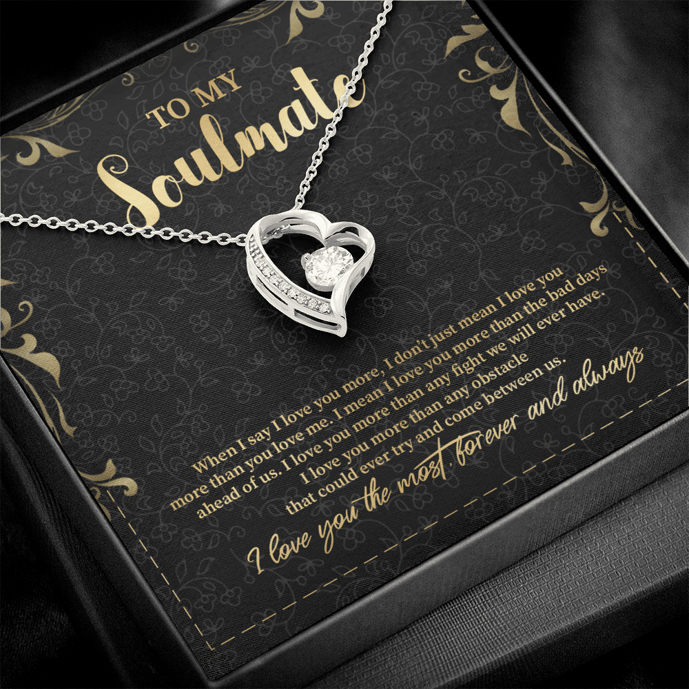 To My Soulmate Forever Love Pendant Necklace - Jewelry Gifts For Her Girlfriend Wife