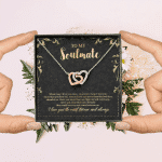 To My Soulmate Interlocking Hearts Pendant Necklace - Jewelry Gifts For Her Girlfriend Wife