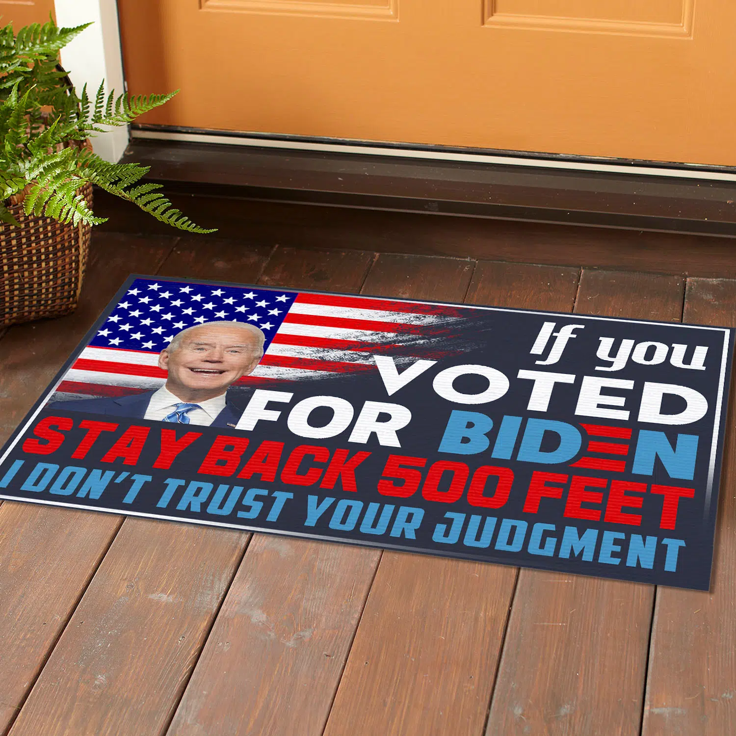 2VT. If You Voted For Biden Stay Back Doormat Doormat Mockup 1