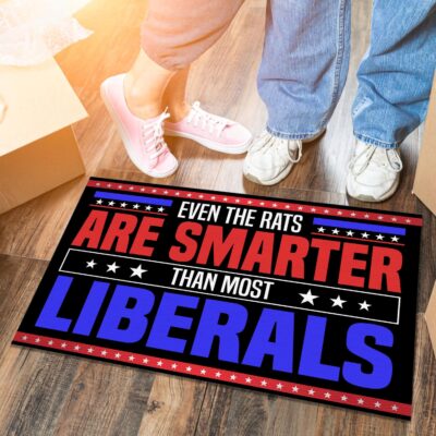 Alternative view of Even The Rats Are Smarter Than Most Liberals Funny Political House Doormat - Outdoor Indoor Mat