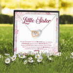 Little Sister Always Remember You Are Braver Than You Believe Stronger Than You Seem Interlocking Hearts Pendant Necklace