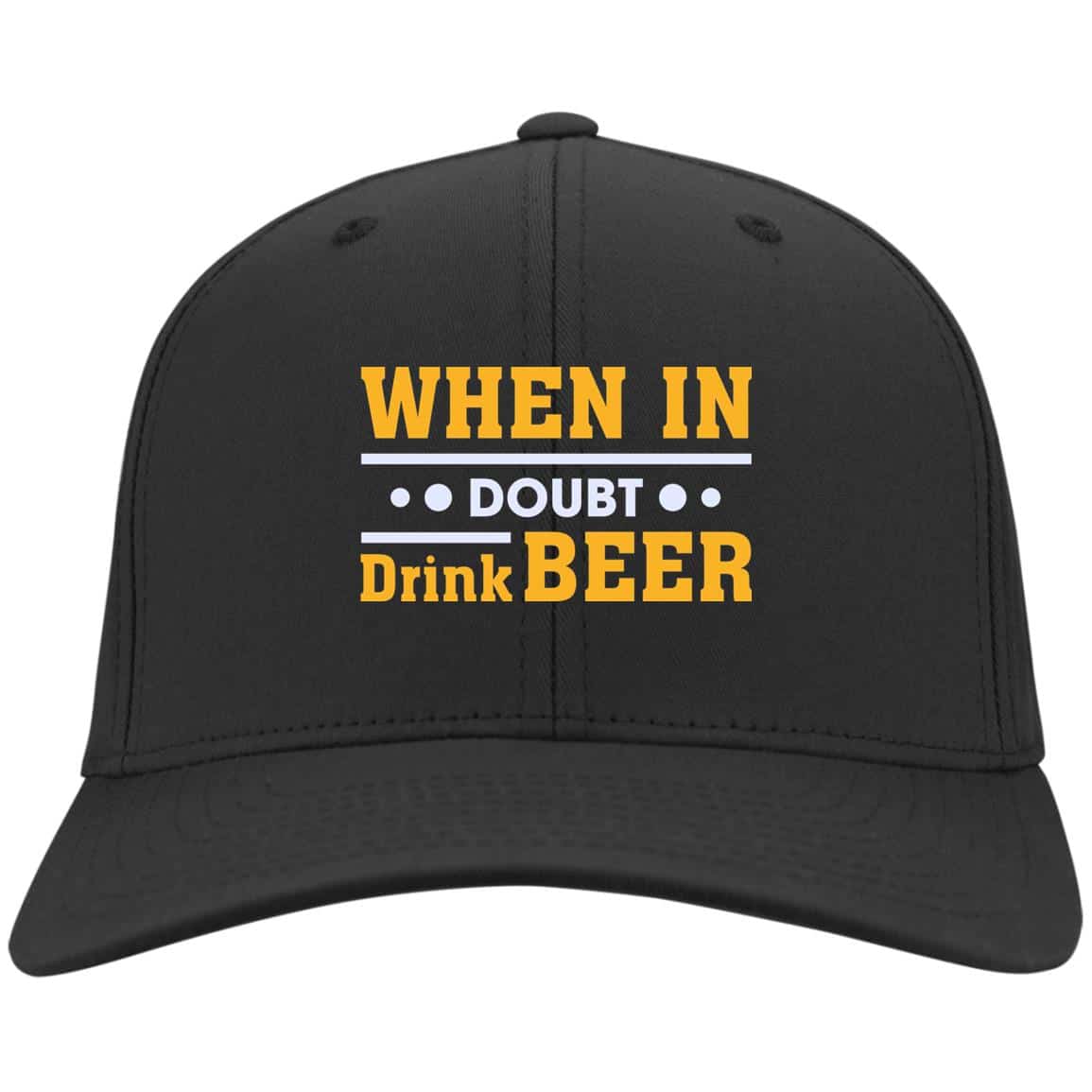 4VT. Beer When In Doubt, Black, Twill Cap