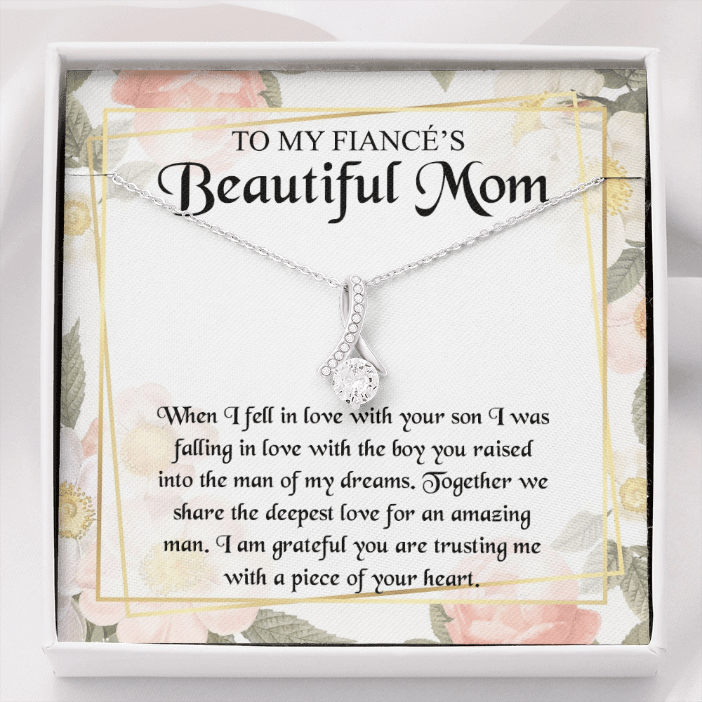 To My Fiancé's Beautiful Mom when I Fell in Love with Your Son Fiancé Mom Gifts Alluring Beauty Necklace - Alluring Beauty Necklace