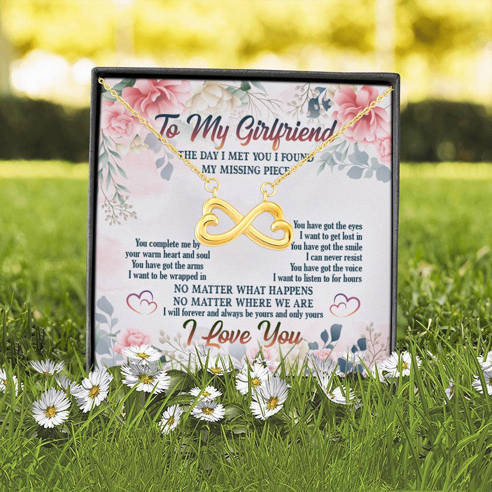 1BN. Missing Piece card Infinity Heart Necklace (Gold) 2