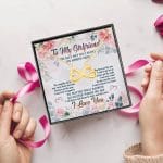 1BN. Missing Piece card Infinity Heart Necklace (Gold) 5