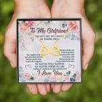 1BN. Missing Piece card Infinity Heart Necklace (Gold)