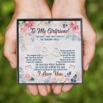1BN. Missing Piece card Infinity Heart Necklace (Silver)