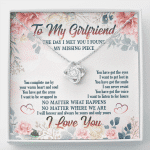 To My Girlfriend From Boyfriend The Day I Met You I Found My Missing Piece Love Knot Necklace Jewelry Gifts - Love Knot Necklace To My Girlfriend From Boyfriend The Day I Met You I Found My Missing Piece Love Knot Necklace Jewelry Gifts - Love Knot Necklace
