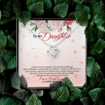 To My Daughter From Mom I Wish You The Strength To Face All The Challenges Love Knot Necklace Jewelry