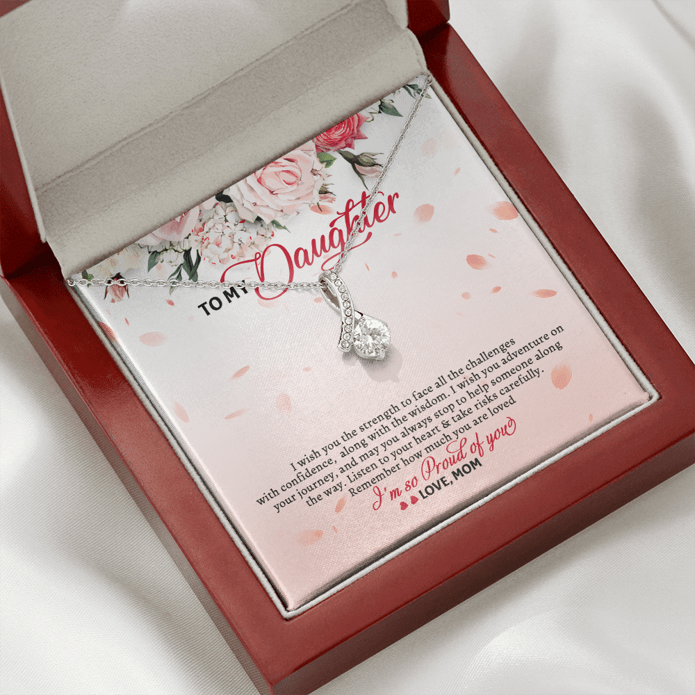 To My Daughter From Mom I Wish You The Strength To Face All The Challenges Alluring Beauty Necklace Jewelry