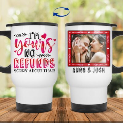 14 oz. White Travel Mug