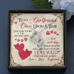 To My Girlfriend Once Upon A Time I Became Yours and You Became Mine Love You Forever Double Hearts Pendant Necklace