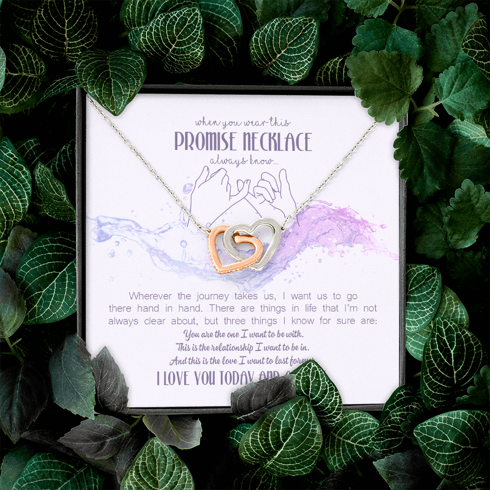 When You Wear This Promise Interlocking Hearts Pendant Necklace - Jewelry Gifts For Her Girlfriend Wife