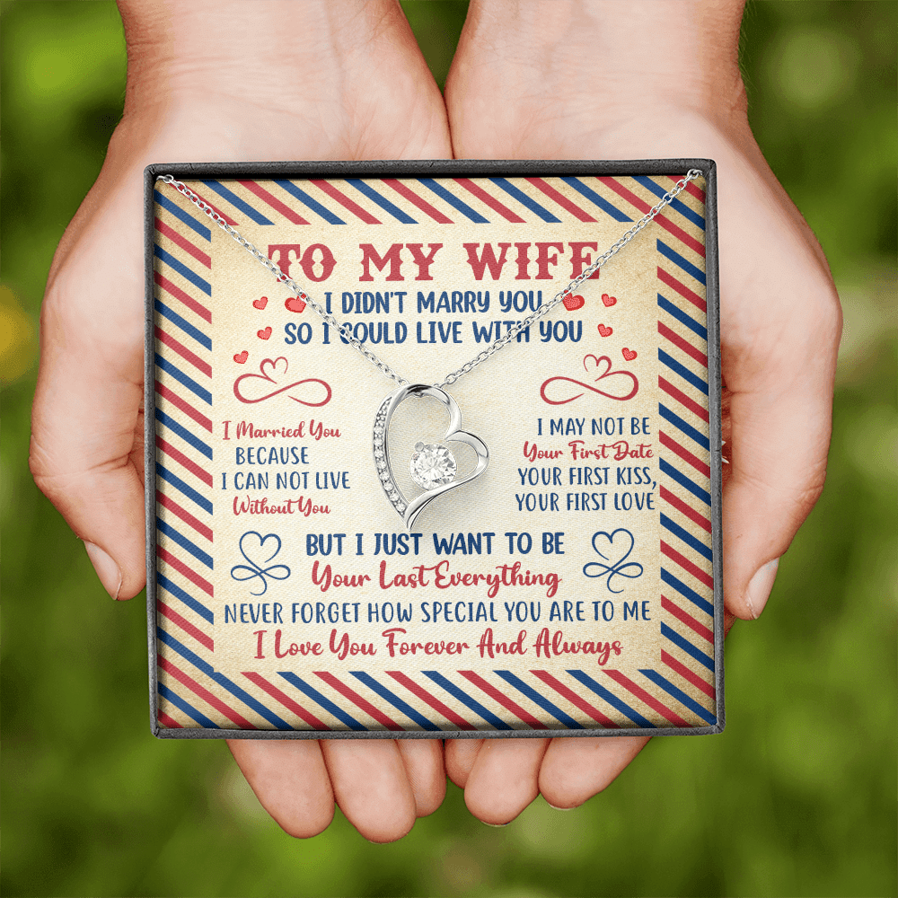 Valentines Gifts for Her To My Wife I Didn't Marry You so I Could Live with You Forever Love Pendant Necklace