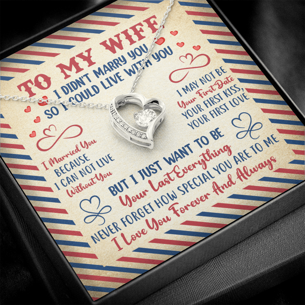 Valentines Gifts for Her To My Wife I Didn't Marry You so I Could Live with You Forever Love Pendant Necklace