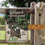 Personalized Deer Couple A Buck And His Doe Live Here Valentines Day Metal Sign - Indoor Outdoor Decor