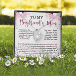 To My Boyfriend's Mom Thank You For Welcoming Me Forever Heart Pendant Necklace