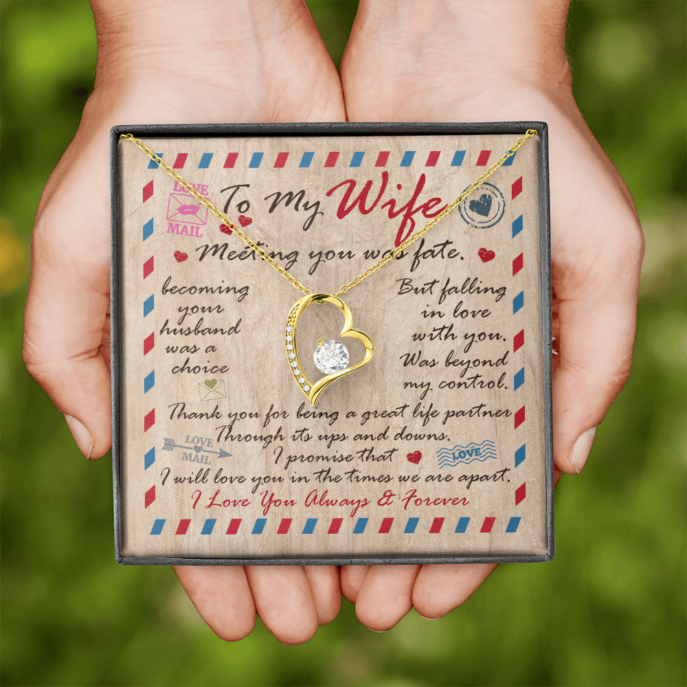 Husband to My Wife Meeting You Was Fate Becoming Your Husband Was a Choice Forever Love Pendant Necklace Husband to My Wife Meeting You Was Fate Becoming Your Husband Was a Choice Forever Love Pendant Necklace