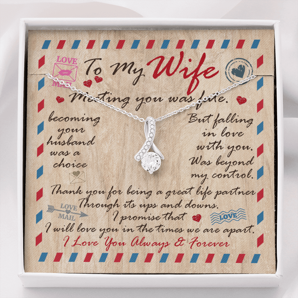 Husband to My Wife Meeting You Was Fate Becoming Your Husband Was a Choice Alluring Beauty Necklace - Alluring Beauty Necklace