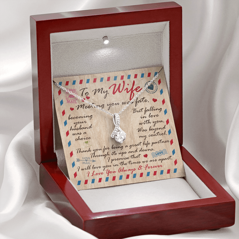 Husband to My Wife Meeting You Was Fate Becoming Your Husband Was a Choice Alluring Beauty Necklace