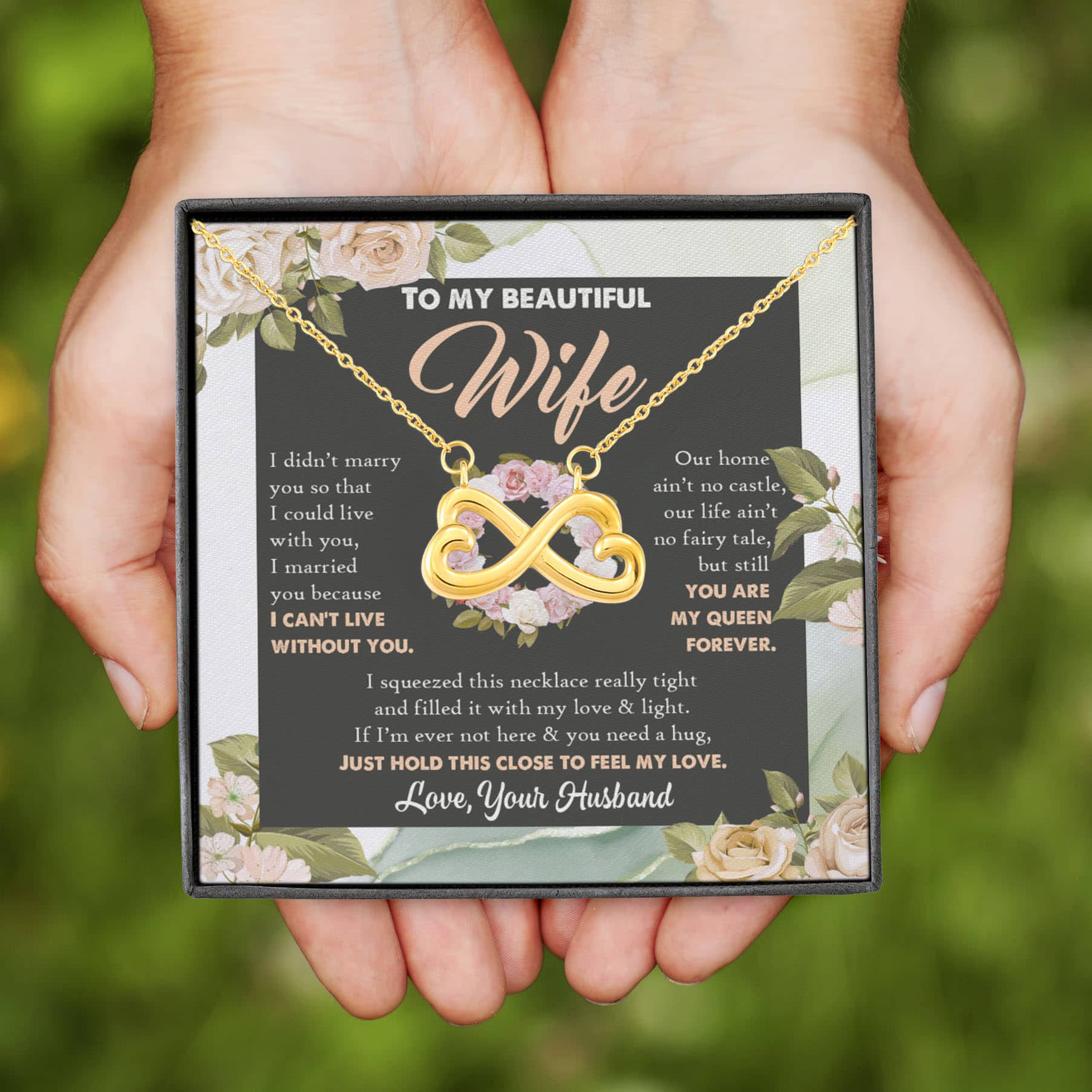 2BN. Feel My Love Infinity Heart Necklace (Gold)