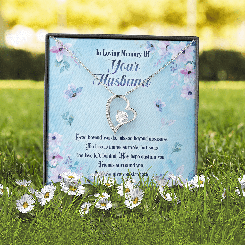 In Loving Memory Of Your Husband Forever Love Pendant Necklace - Husband Memorial Necklace