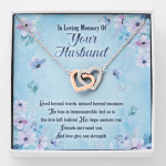 In Loving Memory Of Your Husband Interlocking Hearts Pendant Necklace - Husband Memorial Necklace - Interlocking Hearts Necklace