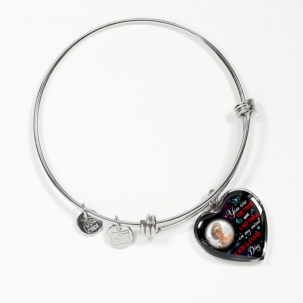 Personalized Photo The First And Last Thing Heart Pendant Necklace - Memorial Necklace