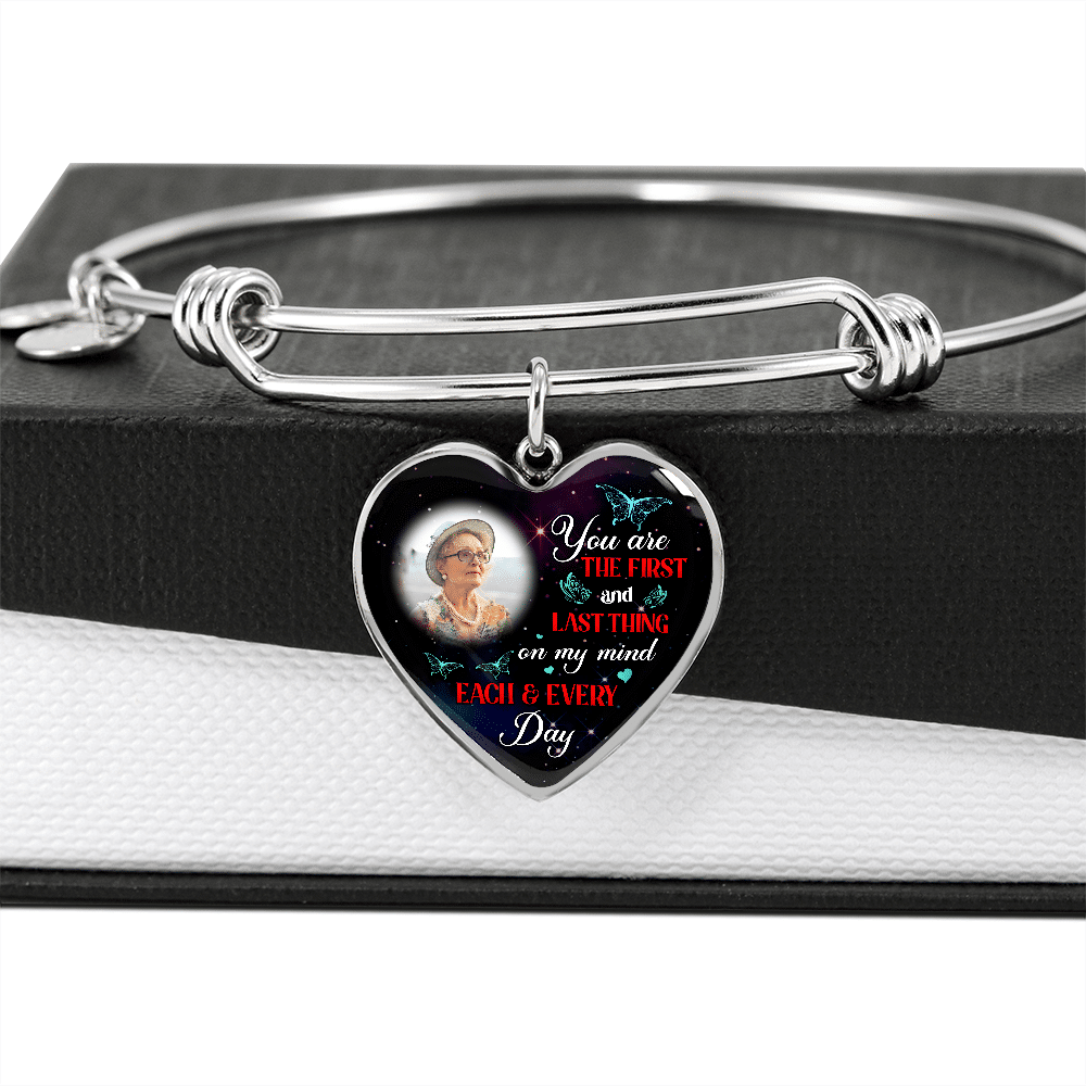 Personalized Photo The First And Last Thing Heart Pendant Necklace - Memorial Necklace