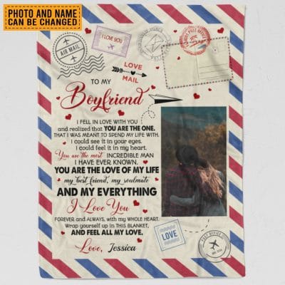 Custom Photo Blanket Valentines Gifts For Him To My Boyfriend I Fell in Love With You and Realized that Fleece Blanket - Mink Blanket