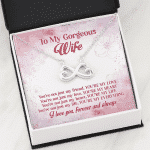 To My Gorgeous Wife You're Not Just My Friend You're My Love Infinity Heart Pendant Necklace