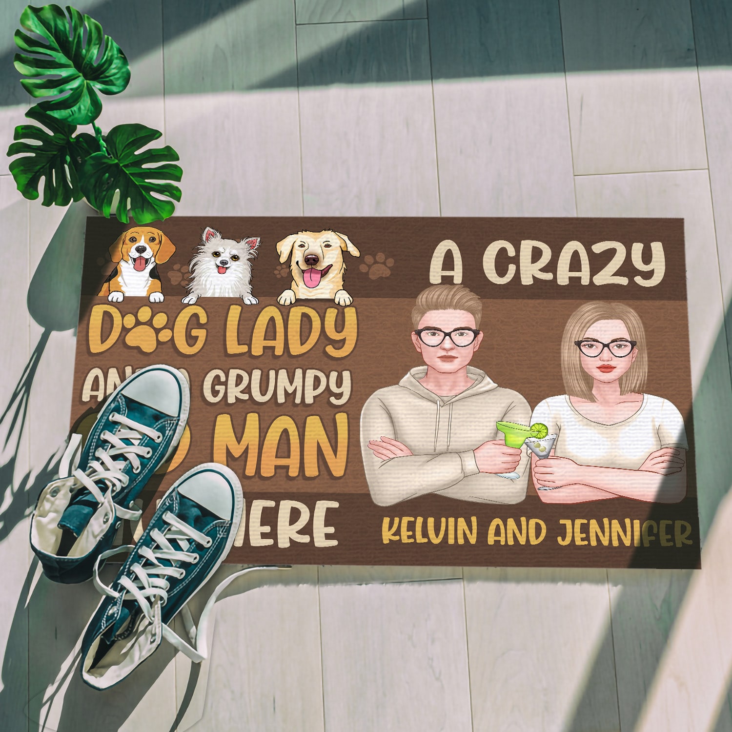 1O. Dog Lady (Sample Design 3) Doormat mockup 5