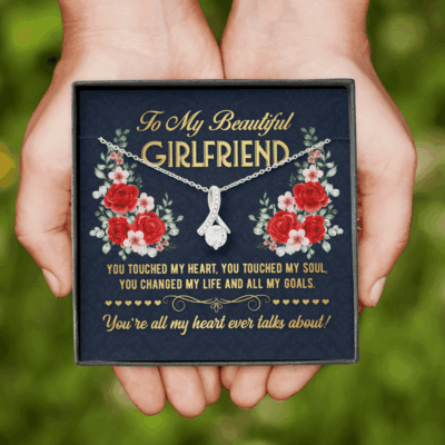 To My Beautiful Girlfriend You Touch My Heart You Touch My Soul Valentines Day Alluring Beauty Necklace
