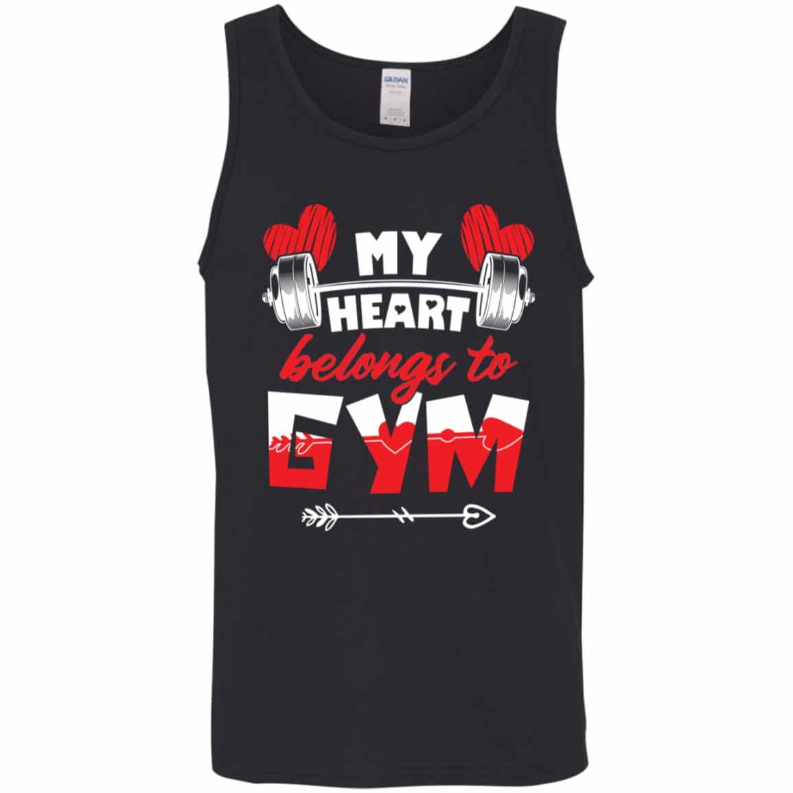 2Th. My Heart Belongs To Gym, Black, Unisex Tank Top