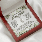To My Beautiful Daughter Always Keep Me in Your Hearts Alluring Beauty Necklace