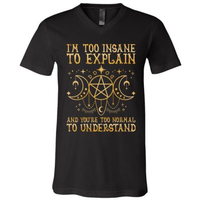 witch tee, Black, V-Neck T-Shirt