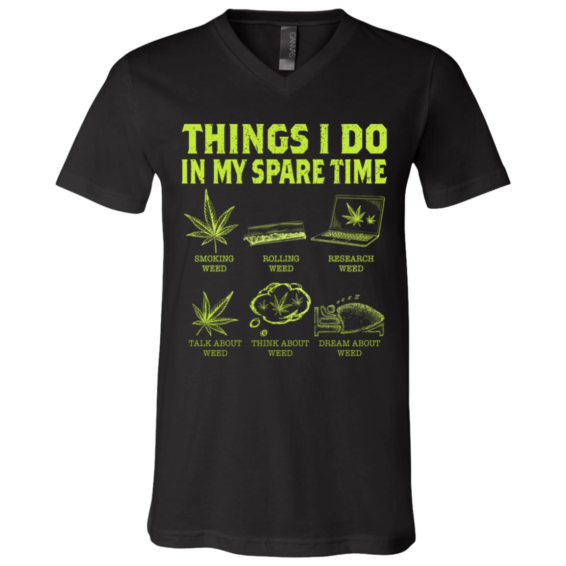 Weeds Thinks I Do, Black, V-Neck T-Shirt