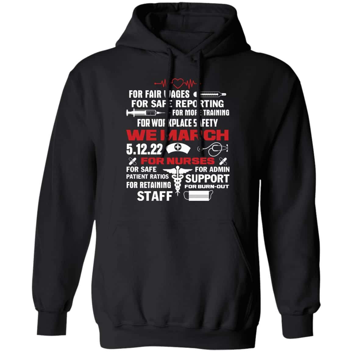 March Nurse, Black, Hoodie