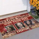 3VT. In This Farm We Love Trump Doormat Mockup 11