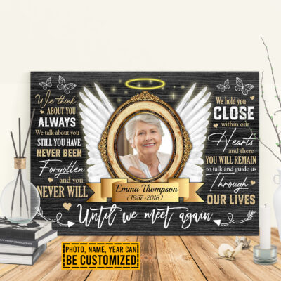 Custom Photo We Think About You Always Personalized Memorial Framed Canvas Prints - Unframed Poster
