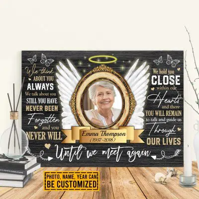 Custom Photo We Think About You Always Personalized Memorial Framed Canvas Prints - Unframed Poster