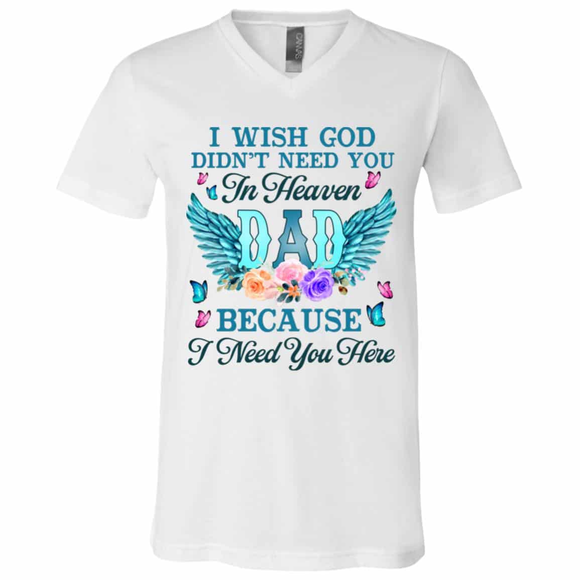 dad 1, White, V-Neck T-Shirt