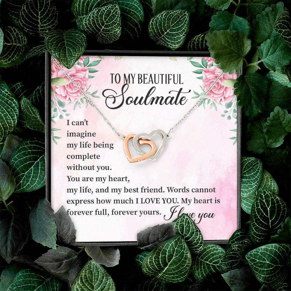 I Can't Imagine My Life Being Complete Without You Forever Your Interlocking Hearts Pendant Necklace