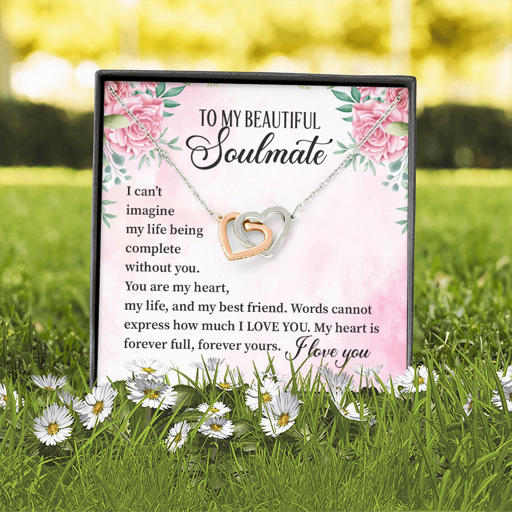 I Can't Imagine My Life Being Complete Without You Forever Your Interlocking Hearts Pendant Necklace