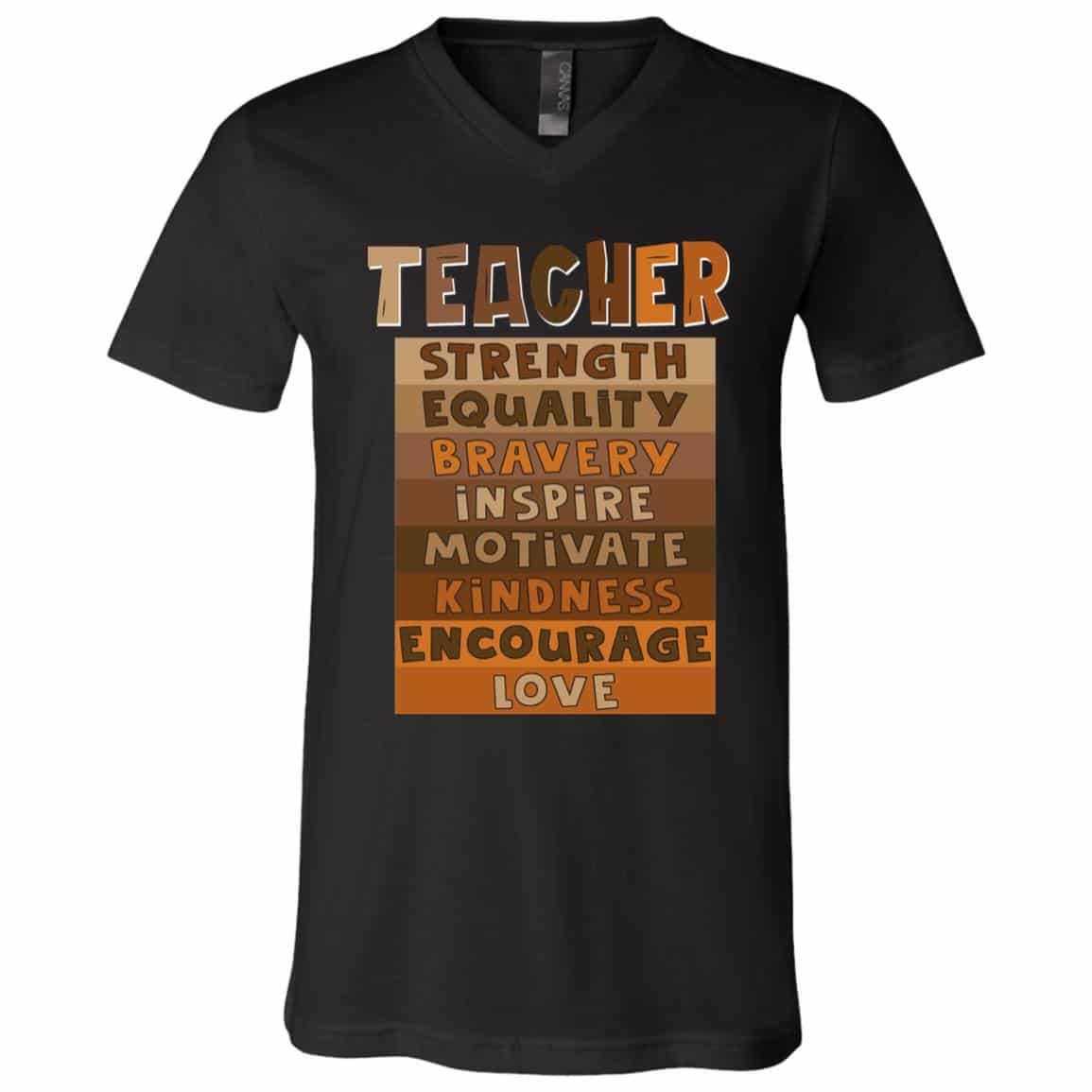 teach 1, Black, V-Neck T-Shirt