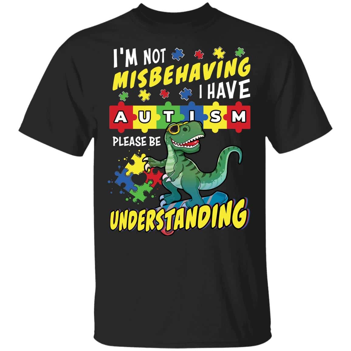 dino 1, Black, Youth T-Shirt