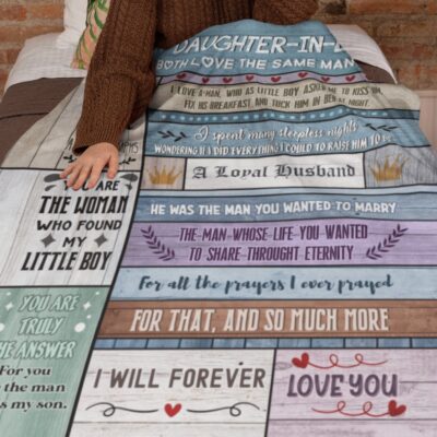 Alternative view of To My Daughter-In-Law We Both Love The Same Man Blanket Gift From Mom - Birthday Throw Blanket