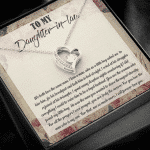 To My Daughter-In-Law We Both Love The Same Man Forever Love Necklace From Mom - Birthday Gift To Daughter To My Daughter-In-Law We Both Love The Same Man Forever Love Necklace From Mom - Birthday Gift To Daughter