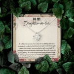 To My Daughter-In-Law We Both Love The Same Man Love Knot Necklace From Mom - Birthday Gift To Daughter To My Daughter-In-Law We Both Love The Same Man Love Knot Necklace From Mom - Birthday Gift To Daughter